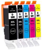 Canon Cartouches d'encre, pack de 5, pour Canon PGI-580XXL et CLI-581XXL