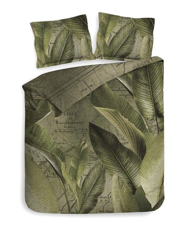 Heckett & Lane Bruna Dekbedovertrek - Katoen Twill - Green - 200x200/220