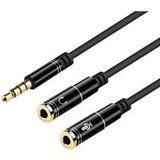 Phonillico® Dubbele jackkabel Audio- en microfoonadapter Compatibel voor smartphone Computerhoofdtelefoon