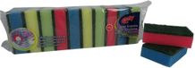 Meerkleurige Salco Schuursponsje (10 stuks) - Geel-Groen-Roze-Blauw