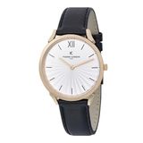 Pierre Cardin Pigalle plissée CPI.2003 Horloge - Leer - Zwart - Ø 40 mm