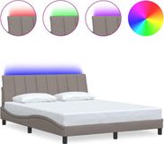 vidaXL Bedframe Hanko Stof Taupe 160x200 cm