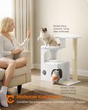 Merkloos / Sans marque Kattenkrabpaal - Krabpaal - Klimtoren - Spaanplaat - Pluche - Sisal - 66cm x 40cm x 86cm