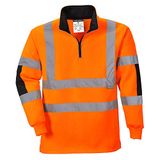 Portwest B308 Xenon Rugby Hemd Lange Mouw Reflecterend Spoorweg Polykatoen