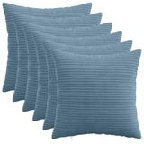 vidaXL Kussensloop 2 stuks HEERLEN Blauw 40 x 40 cm corduroy