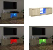 vidaXL Tv-meubel met LED-verlichting 120x30x36 cm sonoma eikenkleur