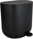 Relaxdays Pedaalemmer 7L met softclose deksel, uitneembare binnenemmer, mat zwart, 26x26x23 cm