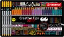 STABILO Creative Tips - Pennenset met diverse puntdiktes - URBAN - ARTY – Etui Met 50 Stuks – Met 10 Verschillende Kleuren
