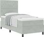 vidaXL Boxspringbed met matras, lichtgrijs, 90 x 200 cm, fluweel