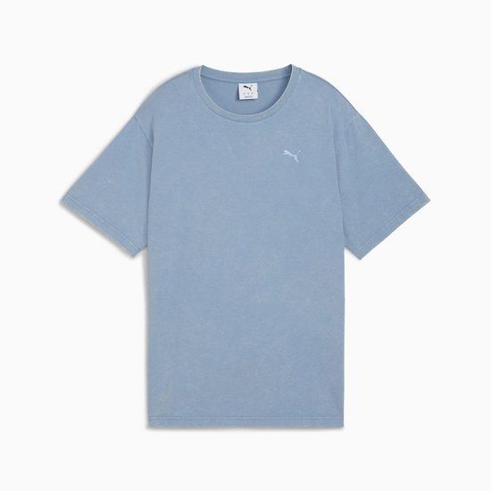 PUMA ESS ELEVATED RELAXED WASH T-SHIRT Blauw Katoen S