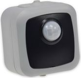 ChiliTec Bewegingssensor, IP44, weerbestendig, 120° detectie, 6 m bereik, voor garage, kelder, huisingang, 2-500 W led, instelbare tijd- en schemerschakelaar, grijs