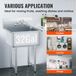 Merkloos / Sans marque Shanghai Sishun Technology Co., Ltd Roestvrijstalen Spoelbak, Vrijstaande Spoelbak met 1 Compartiment, Kraan en Poten, 457x1041 mm, Commerciële Spoelbakken met 1 Bak voor Garage, Restaurant