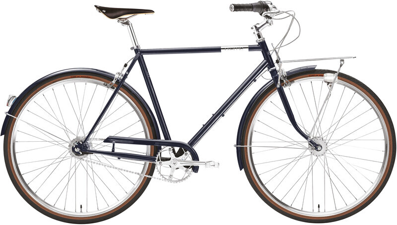 Creme Caferacer Doppio Diamant 7 versnellingen, blauw