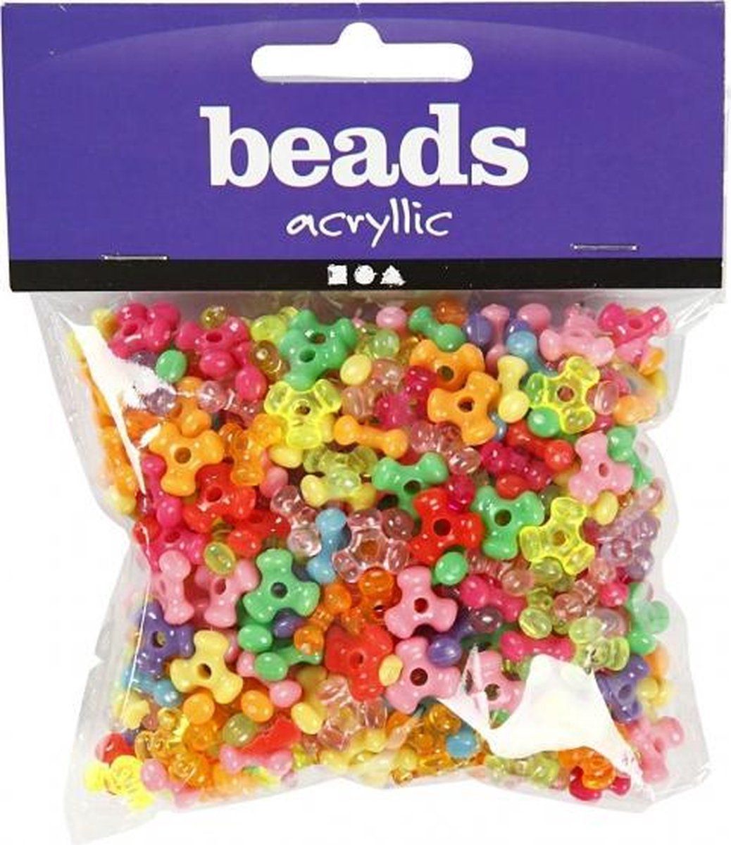 Creative Panda Creative Tri-kralen d: 10 mm gatgrootte 2 mm 65 gr 125ml circa 200 stuk Multicolor