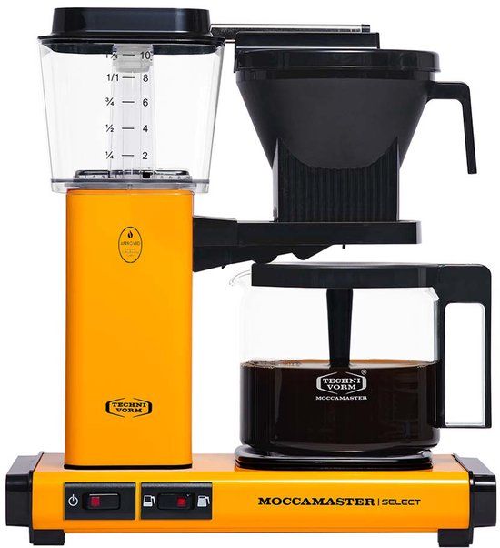 Moccamaster KBG Select Yellow Pepper Filter Coffee Machine - 1.25L - 10 Cups - Black/Yellow