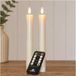 Anna's Collection Bougies LED pour dîner - Rechargeable par USB - 2 pièces - blanc - 23 cm - télécommande