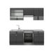 Vicco Fame-Line Complete keukeneenheid – 200 cm, WB Marmer Antraciet Hoogglans