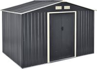 en.casa Tuinhuis tuinschuur met schuifdeur 277x191x192 cm 9 m³ donkergrijs