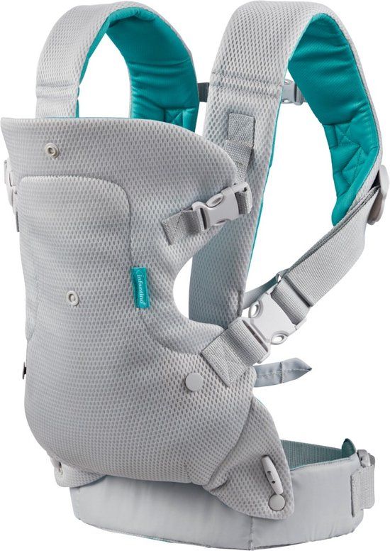 Infantino Flip Advanced 4-in-1 Draagzak met netstof - Grijs/Blauw