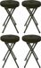 Home & Styling Pouf/tabouret - 4x - Pliable - Vert foncé - Velours côtelé - D33 x H49 cm