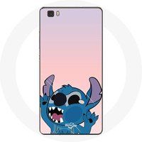 Maniacase Hoesjes voor Huawei P8 Lite Stitch the Nose in the air roze achtergrond