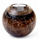 Loranto - Mini Urn Waxinelichthouder - Kleine urn - Glazen Urn - Bruin