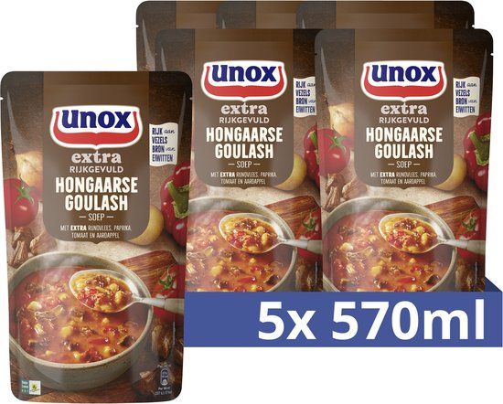 Unox Extra Rijkgevuld Soep In Zak - Hongaarse Goulash - 5 x 570 ml