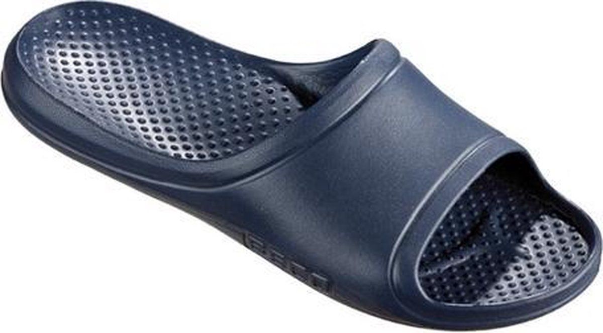 Beco badslippers wit donkerblauw