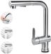 Unyqoos® Robinet de cuisine extensible avec rotation à 360 degrés et double mode de pulvérisation