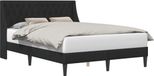 vidaXL Bedframe met hoofdeinde, Zwart, 140 x 190 cm, Fluweel