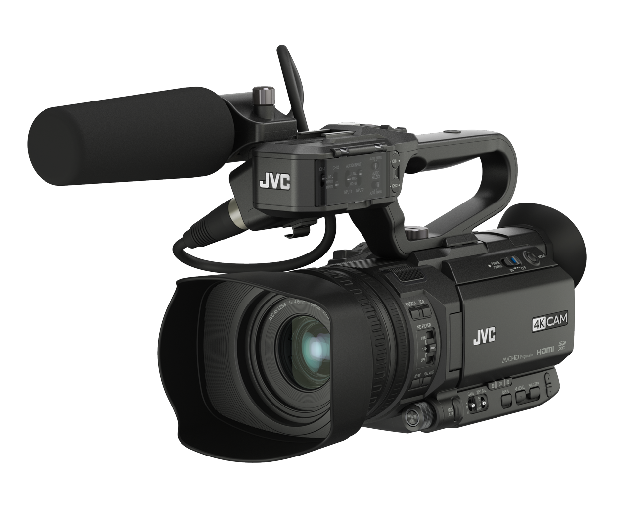 JVC GY-HM180E Compacte 4K camcorder met 3G-SDI zwart