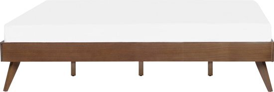 BERRIC - Tweepersoonsbed - Donkere houtkleur - 140 x 200 cm - MDF