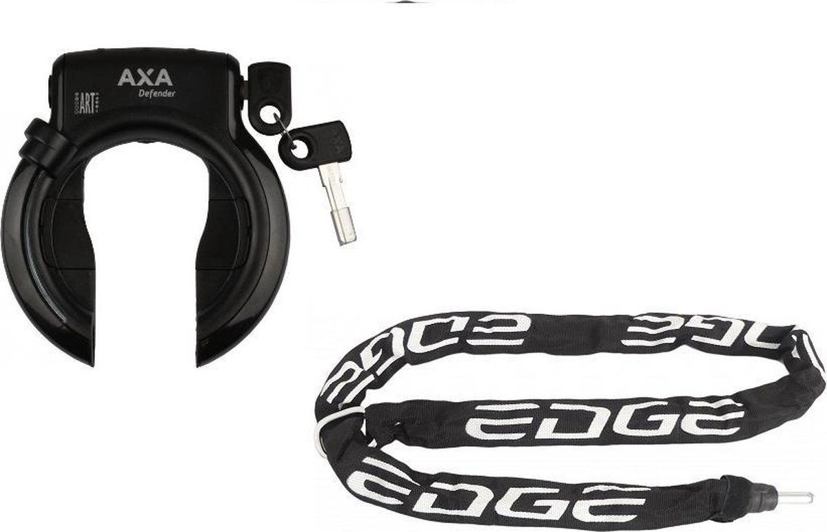 Axa Ringslot Defender mat zwart met insteekketting Edge 140cm - 8718404510903