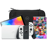 Nintendo Switch OLED White + Mario Kart 8 Deluxe + BlueBuilt Protective Case