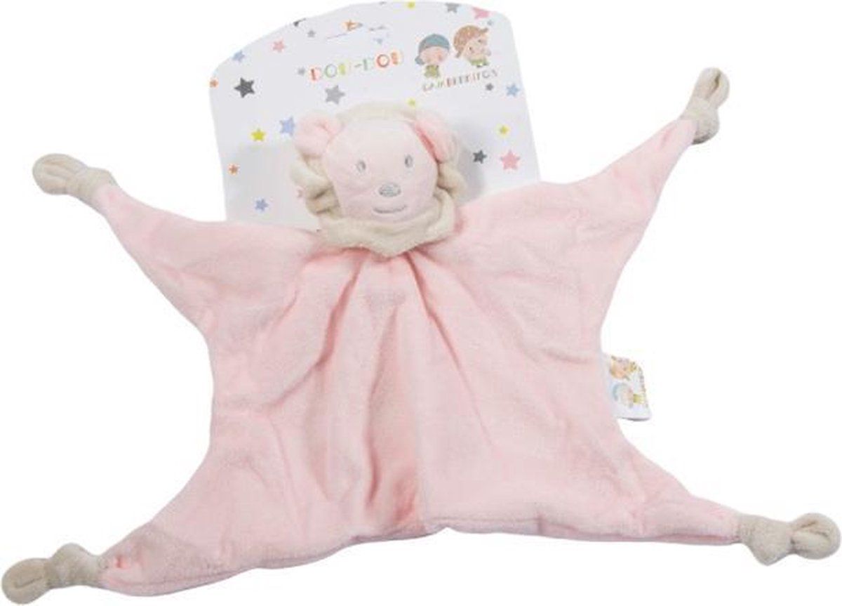 Gamberritos Knuffeldoekje Leeuw Roze 23 cm