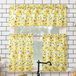 No. 918 Zonnestraal Zonnebloemprint Semi-Sheer Rod Pocket Keukengordijn Valance en Tiers Set, 54 \"x 24\" 3-delig, Geel
