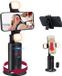 Bol Trépied pour téléphone avec suivi de visage et lumière selfie- Bâton rotatif intelligent à 360°- Contrôle gestuel à distance- Stabilisateur de téléphone portable Noir
