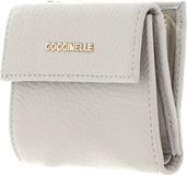 COCCINELLE Leren Portemonnee Metallic Soft Mini Wallet Grainy Leather Gelso Kaki