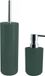 MSV Toiletborstel in houder 38 cm/zeeppompje 260 ml set Moods - kunststof - donkergroen