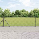 vidaXL Gaashek met betonnen voetstuk 25 x 0,6 m PVC-Coated Staal Grijs