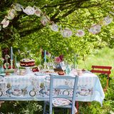 Talking Tables Truly Alice tafelkleed van papier 120 x 180 cm Blauw met print