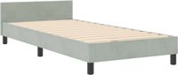vidaXL Boxspringbed met hoofdeinde, lichtgrijs, 90 x 200 cm, fluweel