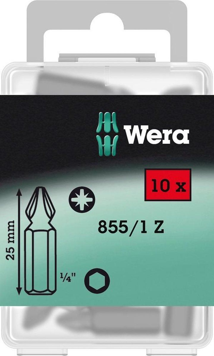 Wera 5072405001 PZ3 x 25mm Pozidrive Bit - 1/4"