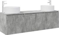 vidaXL Badkamerkastenset 3 st Betongrijs 161,5 x 44,5 x 80 cm