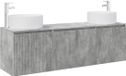 vidaXL Badkamerkastenset 3 st Betongrijs 161,5 x 44,5 x 80 cm
