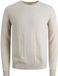 JACK & JONES Emil knit crew neck slim fit - heren pullover viscosemengsel met O-hals - beige melange