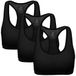 MIRITY Sportbeha's voor dames met racerback - High Impact Workout Gym Activewear BH Pak van 3 Kleur Zwart Maat S