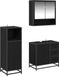 Maison Exclusive - Ensemble de meubles de salle de bain, 3 pièces, imitation chêne noir