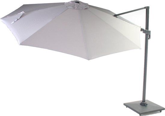AnLi-Style Outdoor - Parasol Holo Perle Grey 300 cm - Round - Adjustable - Tiltable - UV Protection