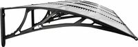 vidaXL Deurluifel 350x75 cm polycarbonaat zwart en transparant